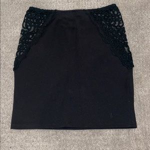 Black Tight Skirt with Designs on Hips